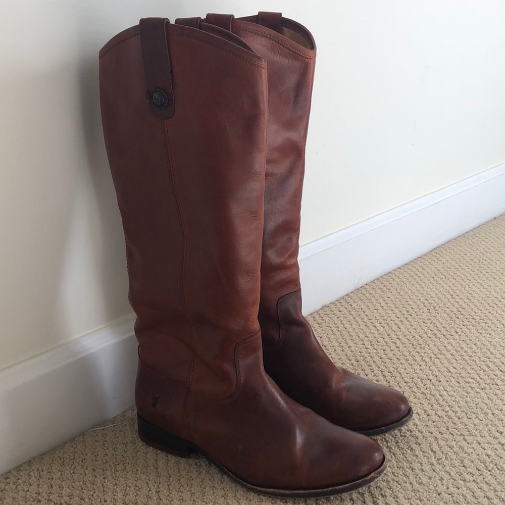 Melissa Button antiqued leather Frye boots